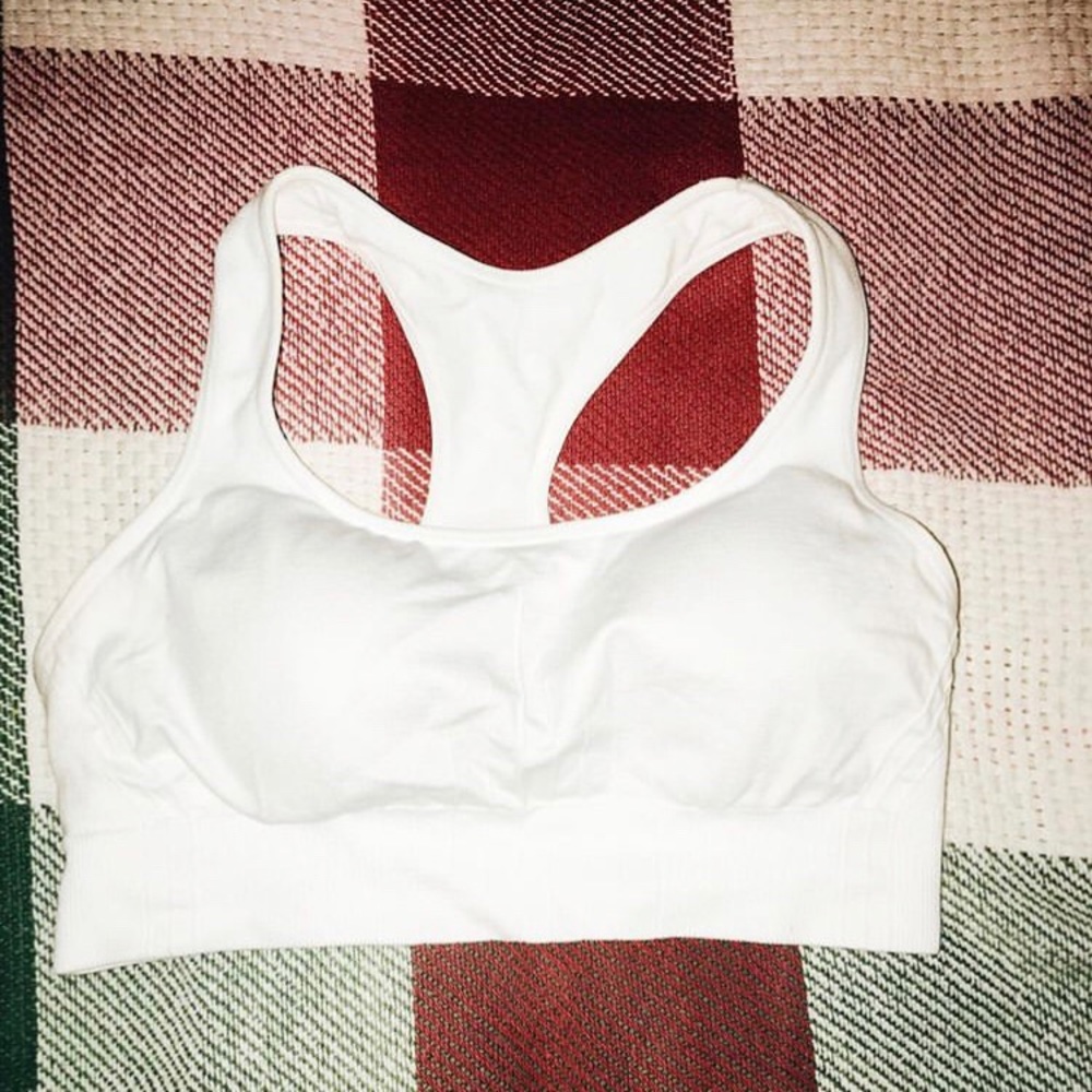 White target sports bra